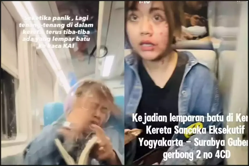 Lempar Batu ke KA Sancaka, Dua Penumpang Jadi Korban! Mau Sampai Kapan Nih?!